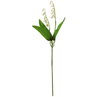 Ramo de Lirios del Valle Artificiales, Flores de Seda Sintética, Realistas al Tacto, Color Blanco, Hechas a Mano, para Decoración de Bodas, Hogar, Fiestas, Regalo, Venta al Por Mayor