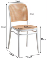 Vente en gros pas cher chaise de salle à manger confortable en pp tricoté au design nordique pour l'extérieur chaise de salle à manger en plastique PP empilable pour salle à manger