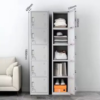 Armoire de chambre à coucher en métal à porte simple, verrouillable, pour rangement de vêtements, meuble en acier résistant à l'humidité pour vestiaire, direct usine