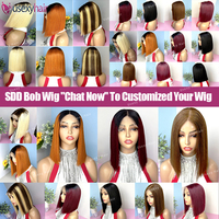 Perruque Bob Courte Droite 12A Double Drawn Vietnamienne, Couleur Naturelle, Coupe Droite 2*6, Cheveux de Bébé, Cheveux Humains Remy, Perruque Sans Colle avec Fermeture en Dentelle HD