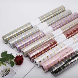 Korea gaya emas Stamping Bronzing cinta hati Tulle bunga heartfeel buket pembungkus jala 50cm * 5y penggunaan pertanian kemasan - Product Image 4