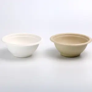 Microwavable Biodegradável Açúcar Pulp Bagasse Salada Round Bowl