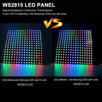 Panneau matriciel flexible DC12V WS2815B 8X16 8X32 LED, programmable numériquement, adressable individuellement, écran LED couleur pleine résolution