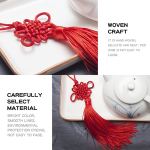 <span class=keywords><strong>Nudo</strong></span> chino de la suerte hecho <span class=keywords><strong>a</strong></span> mano de poliéster con borlas, decoración del hogar - Product Image 2