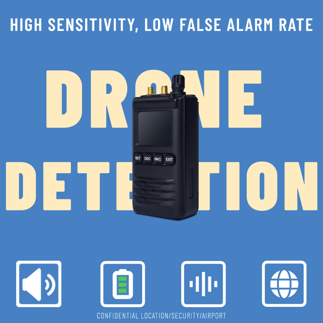 Drone Detector 300M~6.2Ghz Handheld Drone Detection 1KM-3KM 300M 1.5G 2.4G 5.2G 5.8G Portable UAV FPV Dji Drone Defence System