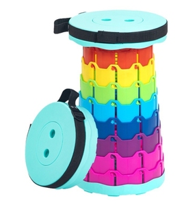 Trending Portable Telescopic Foldable Outdoor <b>Stool</b> Colorful <b>Plastic</b> Seat for Camping Fishing Hiking Travel and Barbecue Use - Product Image 4