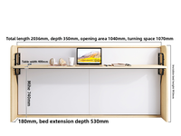Lit pliant invisible personnalisable: bureau intégré, matériel de pliage latéral pour petits appartements