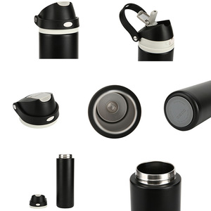 Vaso Térmico de Acero Inoxidable 304 con Asa, Taza de Viaje Portátil con Tapa Abatible Doble para Uso en Exteriores - Product Image 1