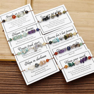 Bracelet en perles de labradorite et citrine pour enfants, pierre ronde concassée et bijoux avec inscription - Product Image 1