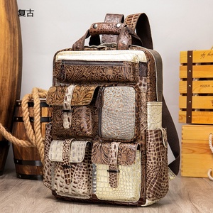 New Hot Sales <b>Large</b> Capacity Crazy Horse Genuine <b>Leather</b> Bag 15 Inch Laptop <b>Backpack</b> <b>Leather</b> Traveling Shoulder Bag for Men - Product Image 6