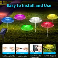 Vente en gros de lampes solaires en forme de méduse personnalisées, lumières à fibres optiques changeantes de couleur pour la décoration de jardins, allées et cours