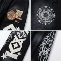 Survêtements amples en molleton pour hommes, style streetwear de luxe, personnalisés OEM, avec patchs appliqués, délavage acide et broderie gothique Y2K