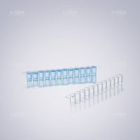 Plaque ELISA transparente détachable à 96 puits, 12 puits, 8 bandes, micro-plaque non stérile à liaison haute et moyenne pour la détection immuno-chimique en laboratoire