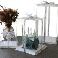 Boîtes à gâteaux jetables transparentes en gros avec ruban et autocollants – Pack de présentation pour gâteaux d'anniversaire et pâtisseries