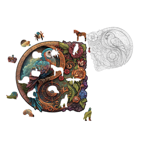 <span class=keywords><strong>Puzzle</strong></span> <span class=keywords><strong>in</strong></span> <span class=keywords><strong>Legno</strong></span> Premium Personalizzato con Pappagalli Macaw, Pezzi Intricati Tagliati al Laser, Confezione Regalo di Lusso <span class=keywords><strong>per</strong></span> Amanti degli Uccelli - Product Image 1
