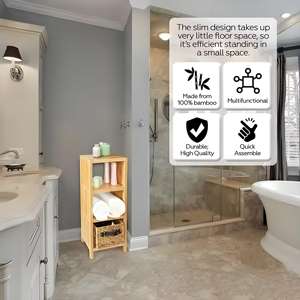 رف تخزين من الخيزران مكون من <span class=keywords><strong>4</strong></span> طبقات قائم بذاته مخصص للتنظيم - Product Image 2