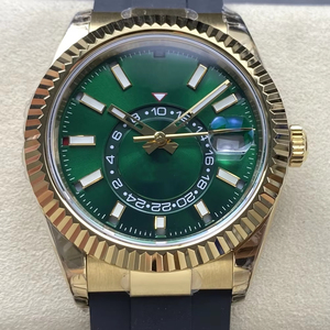 Montre mécanique de luxe de qualité supérieure 42 mm, mouvement ETA 9001 de l'usine Noob, 336938, acier 904L, multifonction, or vert - Product Image 1