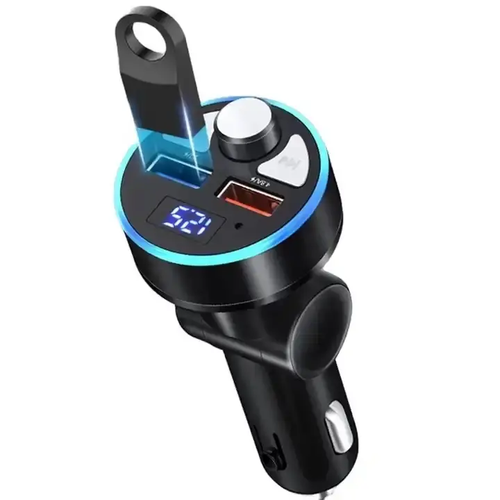 Blue-tooth 5.0 FM Transmitter 4.8A Fast Charger Car Mp3 Player Handsfree Modulator Audio Adaptor Auto Accessories