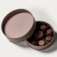 Boîte Cadeau Ronde Personnalisée pour Biscuits, Pâtisseries, Desserts, Donuts – Emballage de Luxe pour Cookies, Confiseries, Chocolats avec Séparateurs