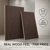 Panneau MDF mélaminé à grain de noyer synchrone, panneau de fibres texturé pour meubles et armoires modernes sur mesure