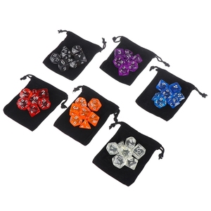 Juego de 7 piezas de dados poliédricos transparentes D4 D6 D8 D10 <span class=keywords><strong>D</strong></span> % D12 D20 juegos de mesa con bolsa de plástico Acrílico - Product Image 1