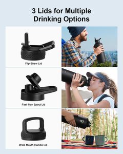 OEM 32oz 40oz Double Wall Vacuum Insulated 3-in-1 Sport Flask Tea Infuser 18/8 Stainless <b>Steel</b> Eco-Friendly Water <b>Bottle</b> - Product Image 2