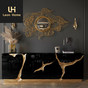 Thiết kế hiện đại sideboard Chất lượng cao Phật Sơn tự chọn ăn uống sideboard tự chọn Tủ sang trọng vàng thép đen sideboard giao diện điều khiển - Product Image 5