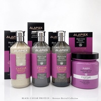 ALAPEX Kit Revitalisant Hydratant 4-en-1 au Caviar Noir (Gel Douche/Shampoing/Revitalisant/Masque Capillaire) 750ml + 1000ml Soin Cheveux et Corps