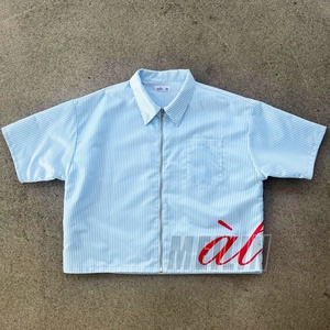 Custom Latest Design Fashion Summer Comfortable 100% Polyester Casual <b>Shirts</b> Short Sleeve Cut and Sew <b>Men</b> <b>Zip</b> <b>up</b> <b>Shirt</b> - Product Image 3