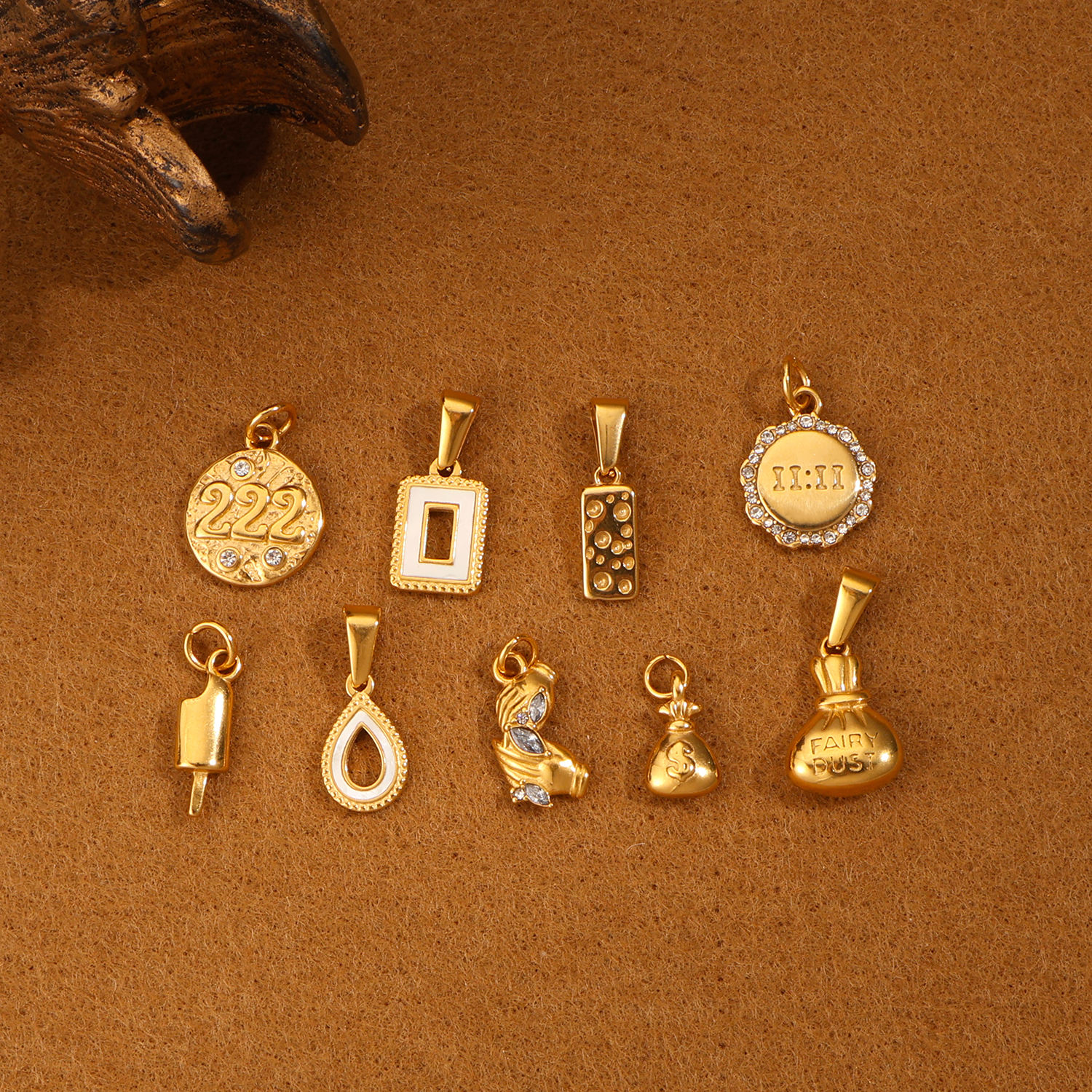 gold plated pvd pendants ocean