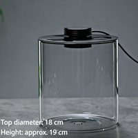 Vase en verre pour plantes avec couvercle lumineux intégré, terrarium en verre pour plantes d'intérieur, décoration de bureau et de maison