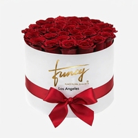 Coffret Cadeau Naissance : 36 Roses Éternelles Stabilisées Longue Durée, Grandes Roses Rondes en Boîte, Fleurs Préservées Enchantées et Immortelles