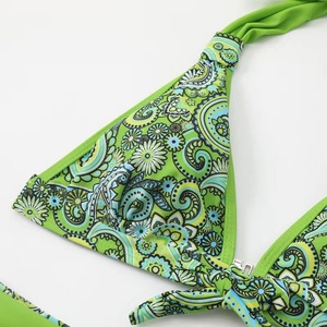 ชุดบิกินี่เซ็กซี่แบบสองชิ้นสำหรับผู้หญิง บราดันทรงแบบไหล่เดียว และกางเกงวีสตริง แห้งเร็ว ผลิตจากผ้าสแปนเด็กซ์/โพลีเอสเตอร์ เหมาะสำหรับใส่ไปชายหาด - Product Image 3