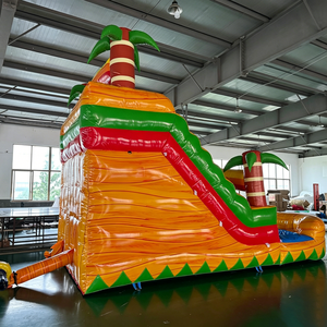 Château Gonflable Tropical Dauphin Triple Piste pour Enfants, Parc Aquatique de Jardin avec Piscine à Jets pour Fêtes Estivales, Matériau PVC, Installation Facile - Product Image 4