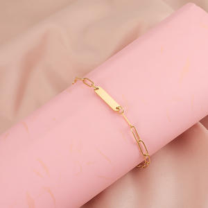 Dropshipping nueva llegada acero inoxidable 18K PVD sin deslustre logotipo personalizado encanto colgante pulsera - Product Image 1