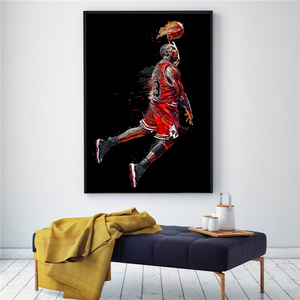 Arte astratta pittura <span class=keywords><strong>Poster</strong></span> Fly Dunk basket immagini a parete <span class=keywords><strong>per</strong></span> soggiorno decorazione camera da letto Sport tela - Product Image 4