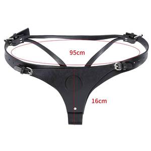 Harnais en cuir PU Sex Toy femmes lesbiennes sangle sur culotte <span class=keywords><strong>Lingerie</strong></span> <span class=keywords><strong>Sexy</strong></span> avec trou pour gode Bondage femmes Couples jeu - Product Image 3
