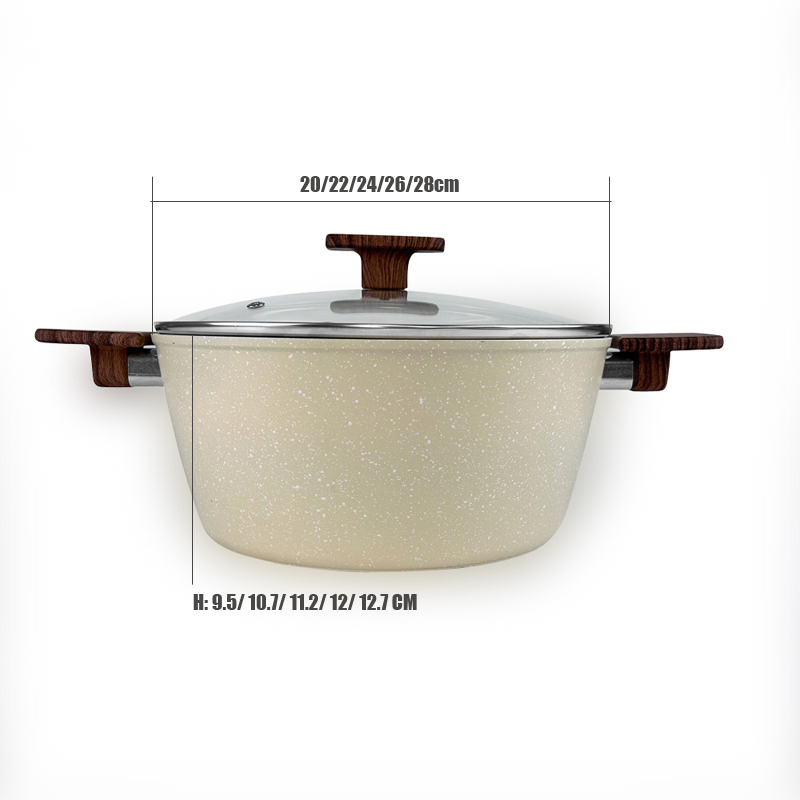 Luxury Cookware Set Non Stick Marble Coating Stock Sauce Pots Home Cooking Set Nonstick Aluminum Soup Pot Set With Lids · image 3