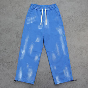 Pantalons de survêtement vintage droits mi-lourds personnalisés pour hommes, délavés au <span class=keywords><strong>soleil</strong></span>, streetwear en coton, pantalons surdimensionnés, haute qualité, vente en gros - Product Image 1