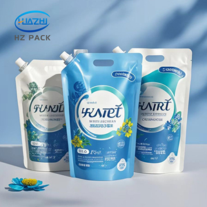 Sachets Doypack en plastique recyclables personnalisés, anti-fuite, avec bec verseur, pour l'emballage de détergents liquides, savons et produits de nettoyage - Product Image 5