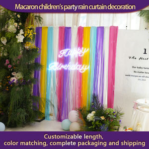 Cortina de seda <span class=keywords><strong>lluvia</strong></span> Macaron <span class=keywords><strong>guirnalda</strong></span> a rayas contraste de 1,6mm con fondo de cabina de fotos para decoraciones de fiesta de Halloween - Product Image 2