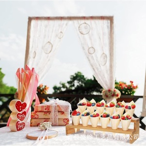 Présentoir à cornets de crème glacée en bambou à 12 trous, couleur bois naturel, pour hôtel, fête, dessert, à poser sur le comptoir - Product Image 3
