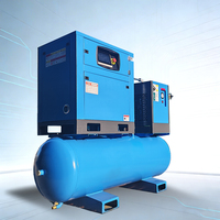 Compresseur d'air à vis industriel lubrifié stationnaire 500L 220V/380V 50Hz 10HP 7.5KW 8-10Bar pour service automobile