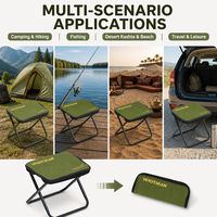 Tabouret de camping pliable portable en fer de 11 pouces avec logo personnalisé, capacité de 300 lb, pour jardin, pique-nique, extérieur, jardinage, pêche, barbecue