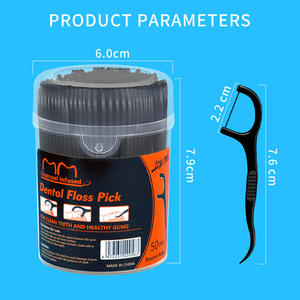 Fournisseur direct d'usine, livraison rapide, fil dentaire en charbon de bambou, 50 pièces, cure-dents jetables, fil fin pour l'exportation - Product Image 5