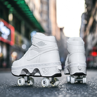 Chaussures de marche automatiques à grandes roues, patins à roulettes invisibles déformables 2-en-1, roulettes amovibles, imperméables