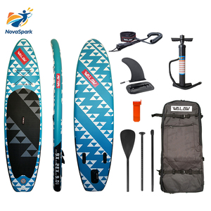 Tabla de Paddle Surf NovaSpark con Patrón Triangular de PVC Ecológico, 320x81x15cm, Diseño Geométrico para Lagos - Product Image 5