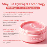 Patchs pour les yeux OEM ODM 5000ppm anti-rides et rides d'expression, patchs sous les yeux au DNA de saumon et rétinol pour les yeux gonflés et les cernes, masque pour les yeux