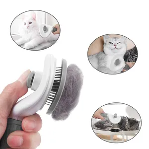 Escova para remoção de pelos de pets, escova para animais de estimação, pente de autolimpeza para cães, gatos, animais de estimação, pente dematante, acessórios para cães