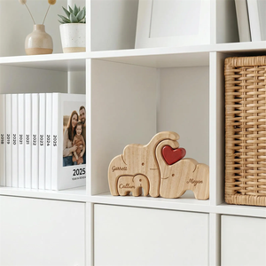 Regalo Personalizzato per la Festa del Papà, Nuovo Puzzle in Legno a Forma <span class=keywords><strong>di</strong></span> Elefante, Decorazione da Scrivania per <span class=keywords><strong>Famiglia</strong></span>, Ricordo per Papà Primo Timo - Product Image 3